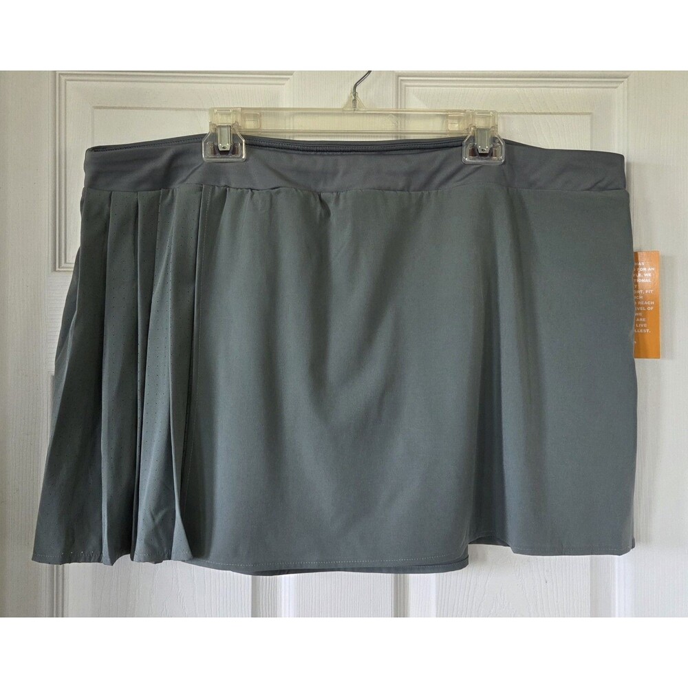 AVIA Women's Gray Pleated Skort Tennis Skirt Moisture Wicking Size XXXL (22) NWT